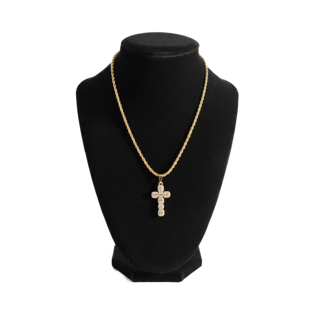 GLD CROSS CHAIN